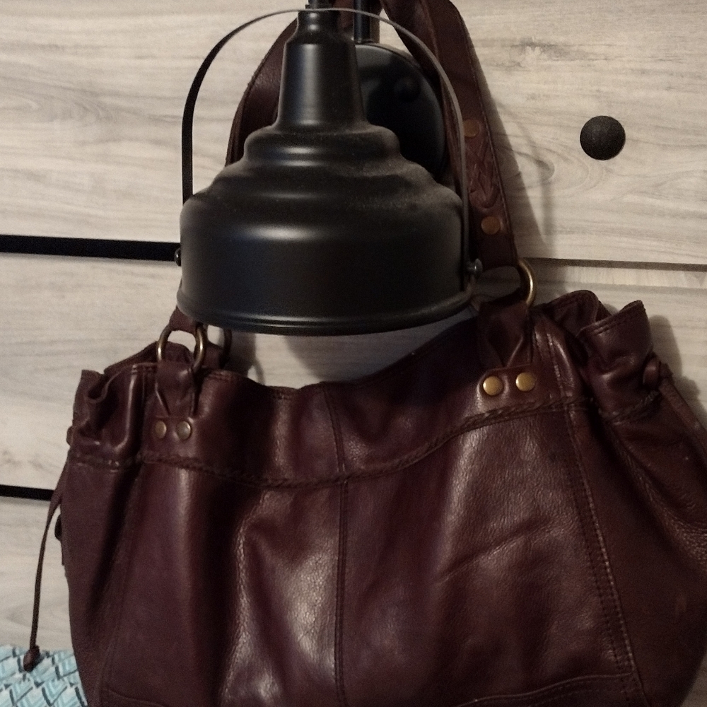Lucky Brown Leather Boho Shoulder Bag